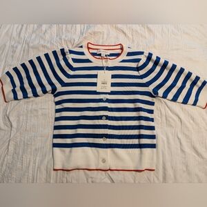 New Women's X-small free assembly cropped sleeve button-up sweater / cardigan.